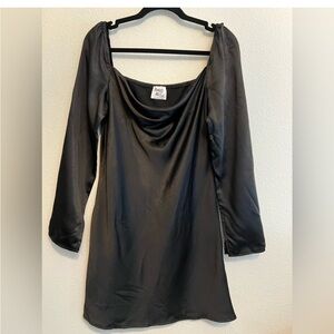 Princess Polly Black Satin Dress